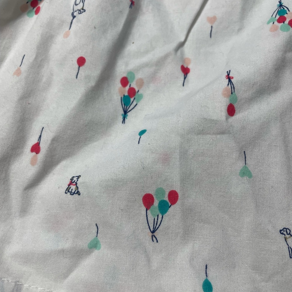 NWT Baby Carter White 3/4 Sleeve Balloon and Dog Blouse with Ruffle Detail - Picture 5 of 7